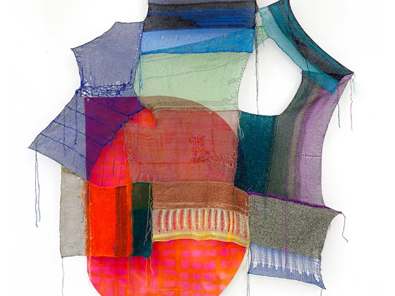 Textile Melissa Dadourian is a Brooklyn-based artist known for her vibrant, tactile works that merge painting, textile, and sculpture. At L’Space Gallery, her soft, dimensional forms—often created from stitched fabric, felt, and thread—playfully challenge traditional boundaries between craft and fine art. With bold color palettes and rhythmic compositions, Dadourian’s work explores themes of gesture, repetition, and the physicality of making, offering a joyful and deeply intuitive visual language.